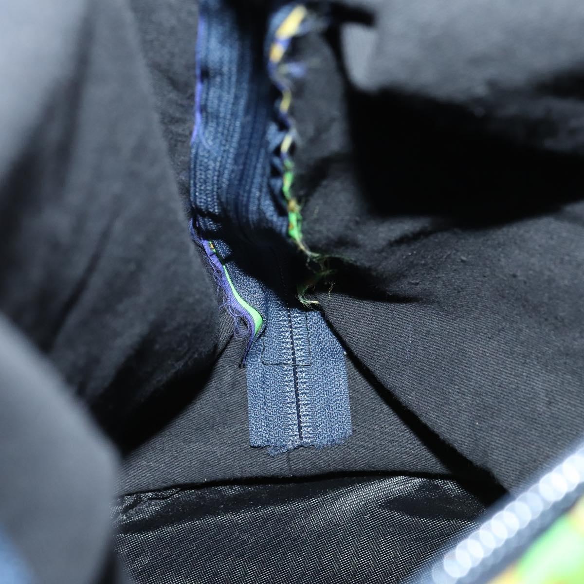 VERSACE Shoulder Bag Cotton Green Gold Auth yk19828