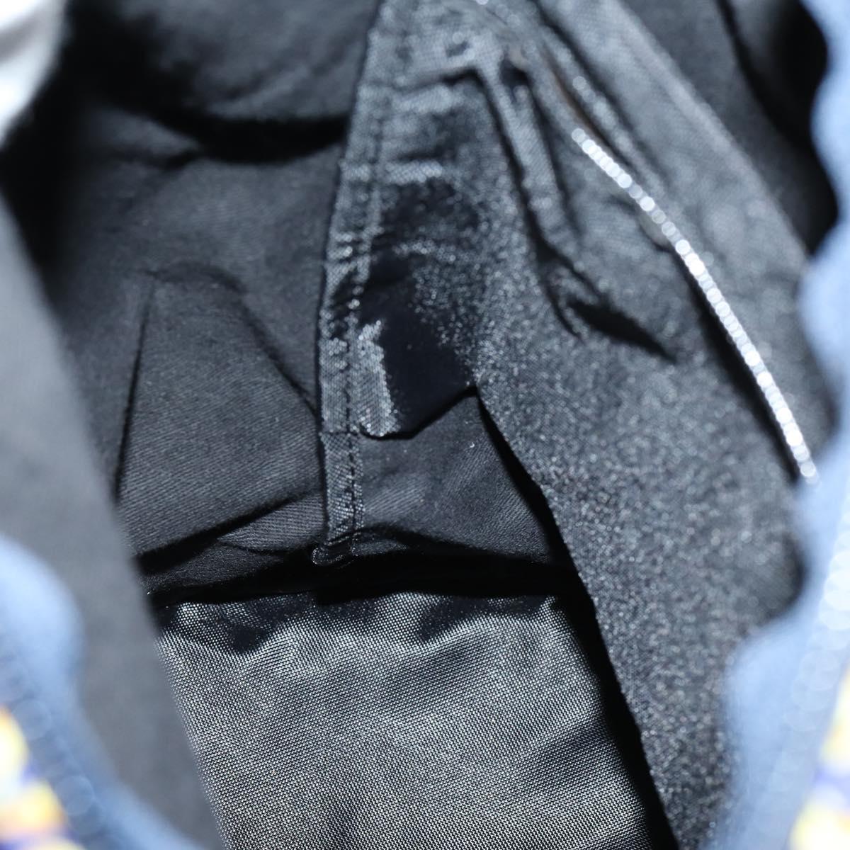 VERSACE Shoulder Bag Cotton Green Gold Auth yk19828