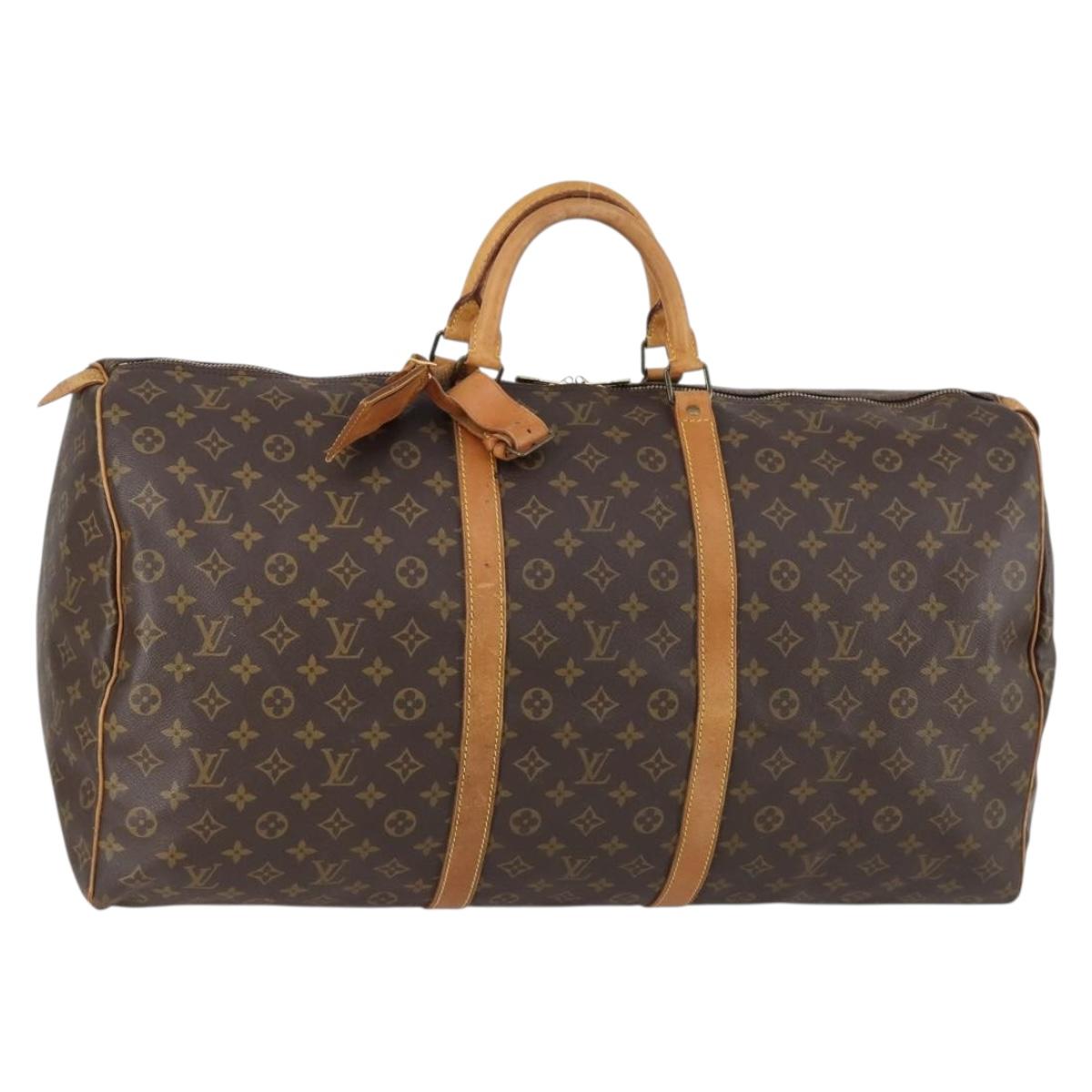 LOUIS VUITTON Monogram Keepall 60 Boston Bag M41422 LV Auth yk19835