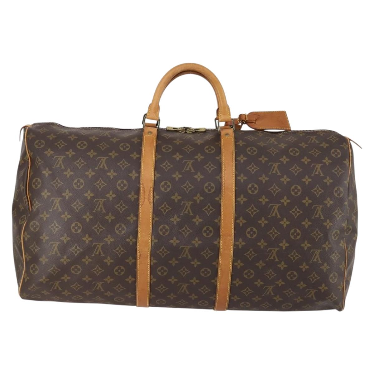 LOUIS VUITTON Monogram Keepall 60 Boston Bag M41422 LV Auth yk19835