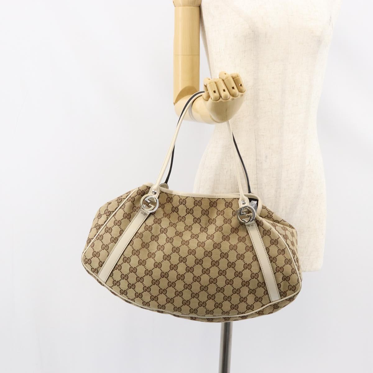 GUCCI GG Canvas GG Twins Tote Bag Beige Gold 232963 Auth yk19838