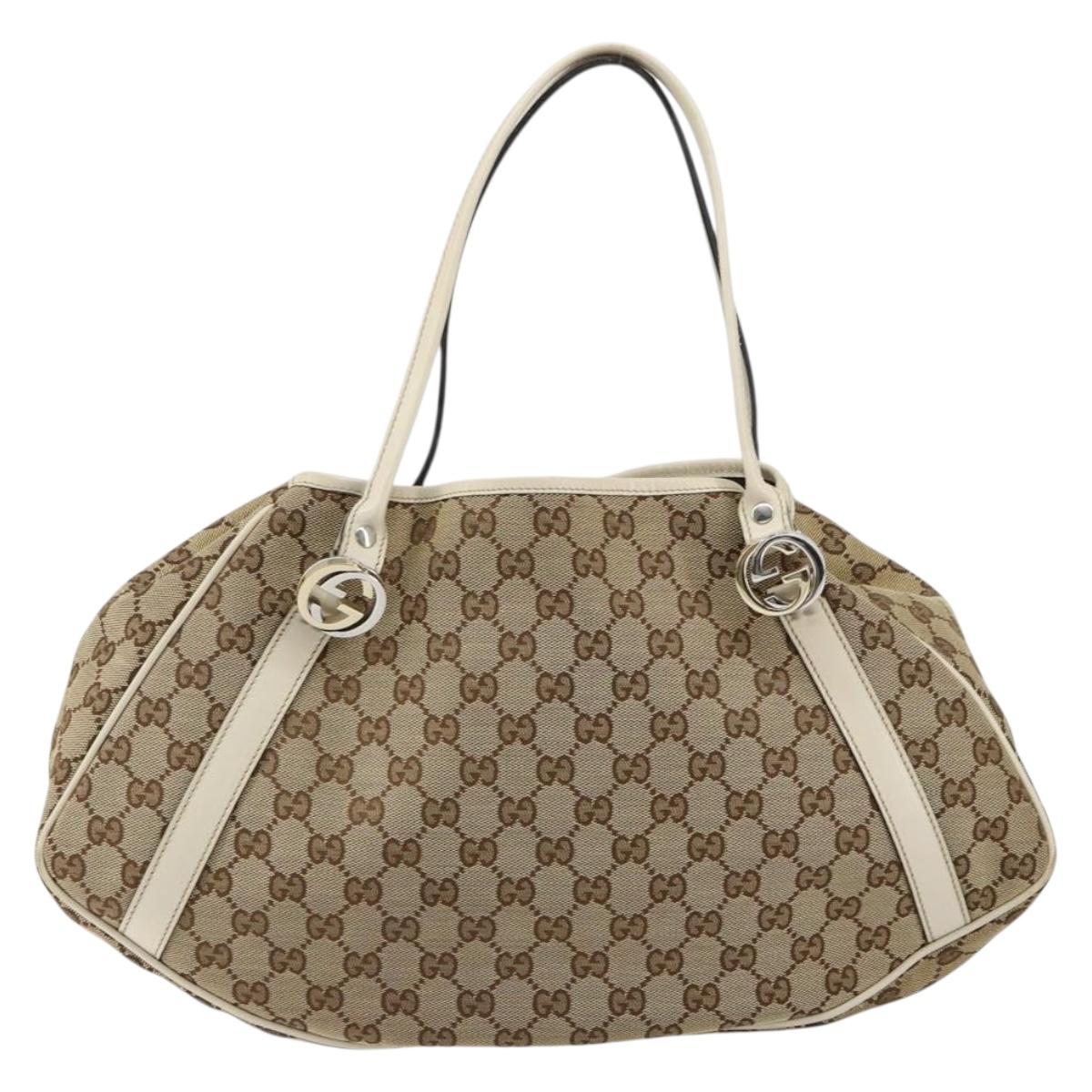 GUCCI GG Canvas GG Twins Tote Bag Beige Gold 232963 Auth yk19838