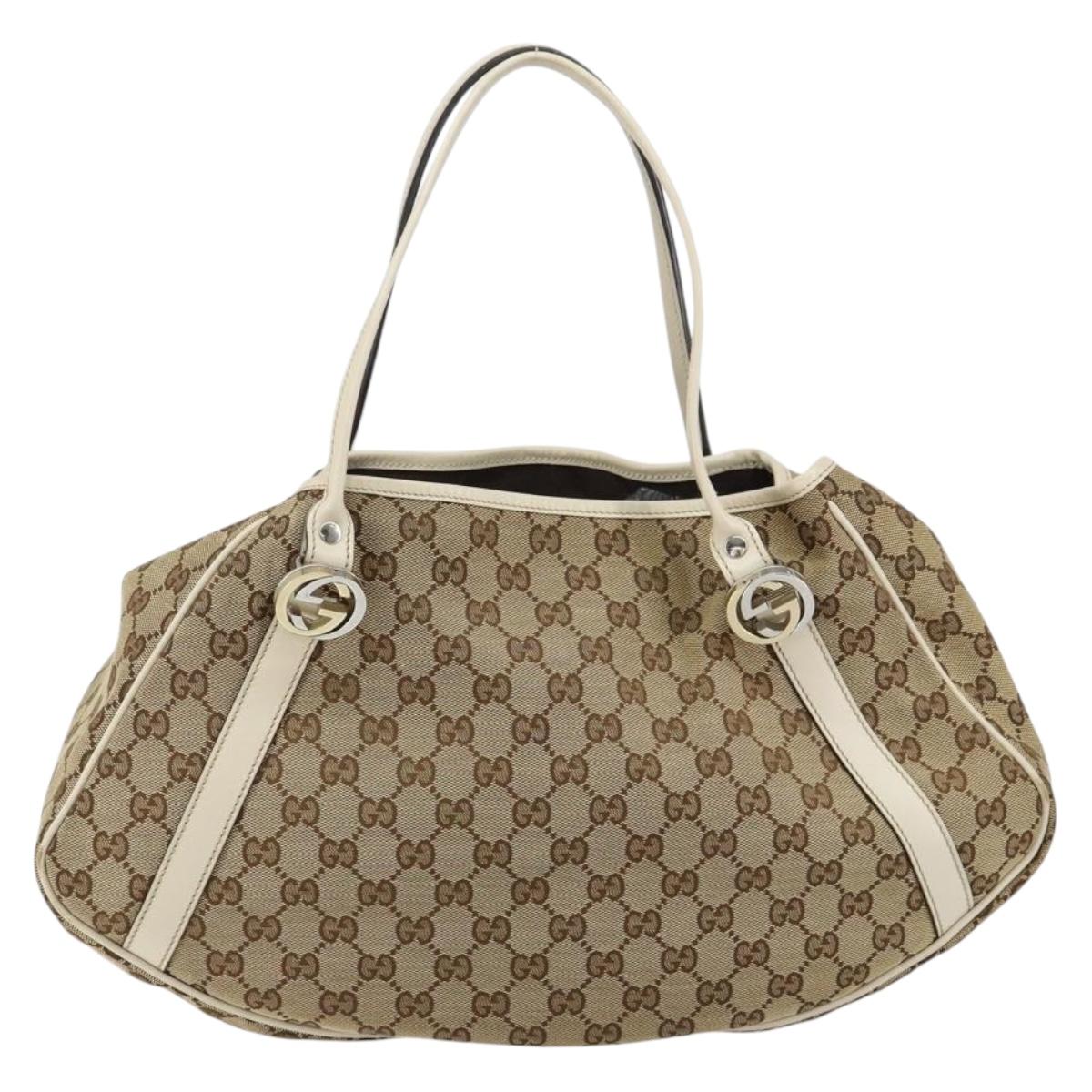 GUCCI GG Canvas GG Twins Tote Bag Beige Gold 232963 Auth yk19838