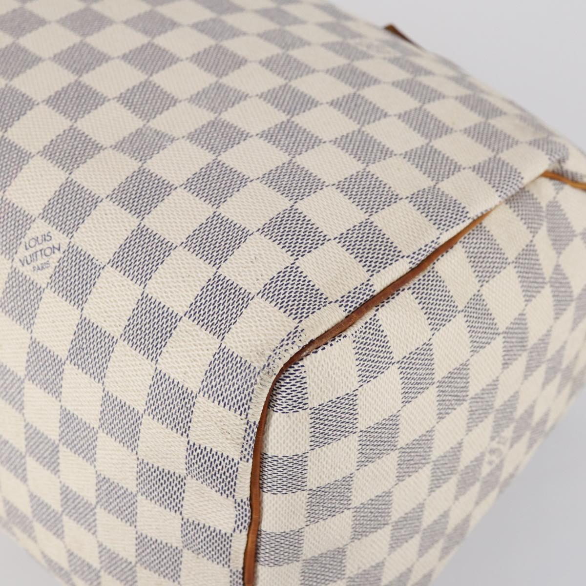 LOUIS VUITTON Damier Azur Speedy 35 Hand Bag N41535 LV Auth yk19840