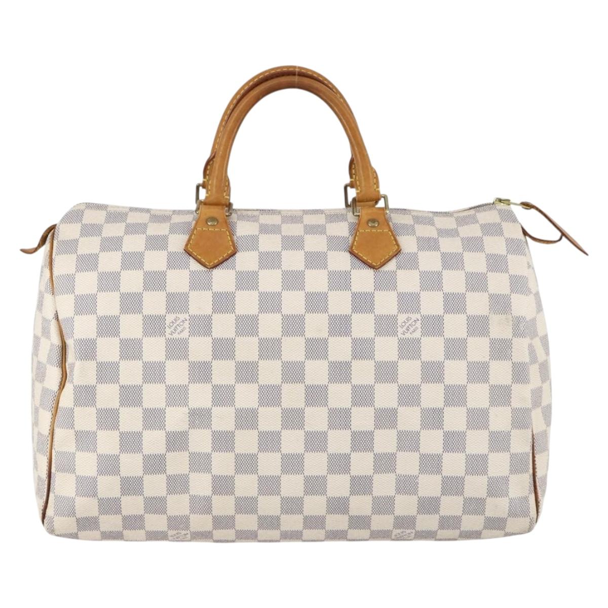 LOUIS VUITTON Damier Azur Speedy 35 Hand Bag N41535 LV Auth yk19840