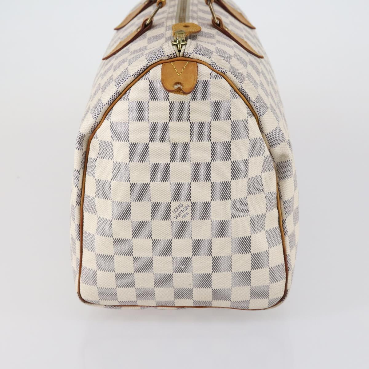 LOUIS VUITTON Damier Azur Speedy 35 Hand Bag N41535 LV Auth yk19840