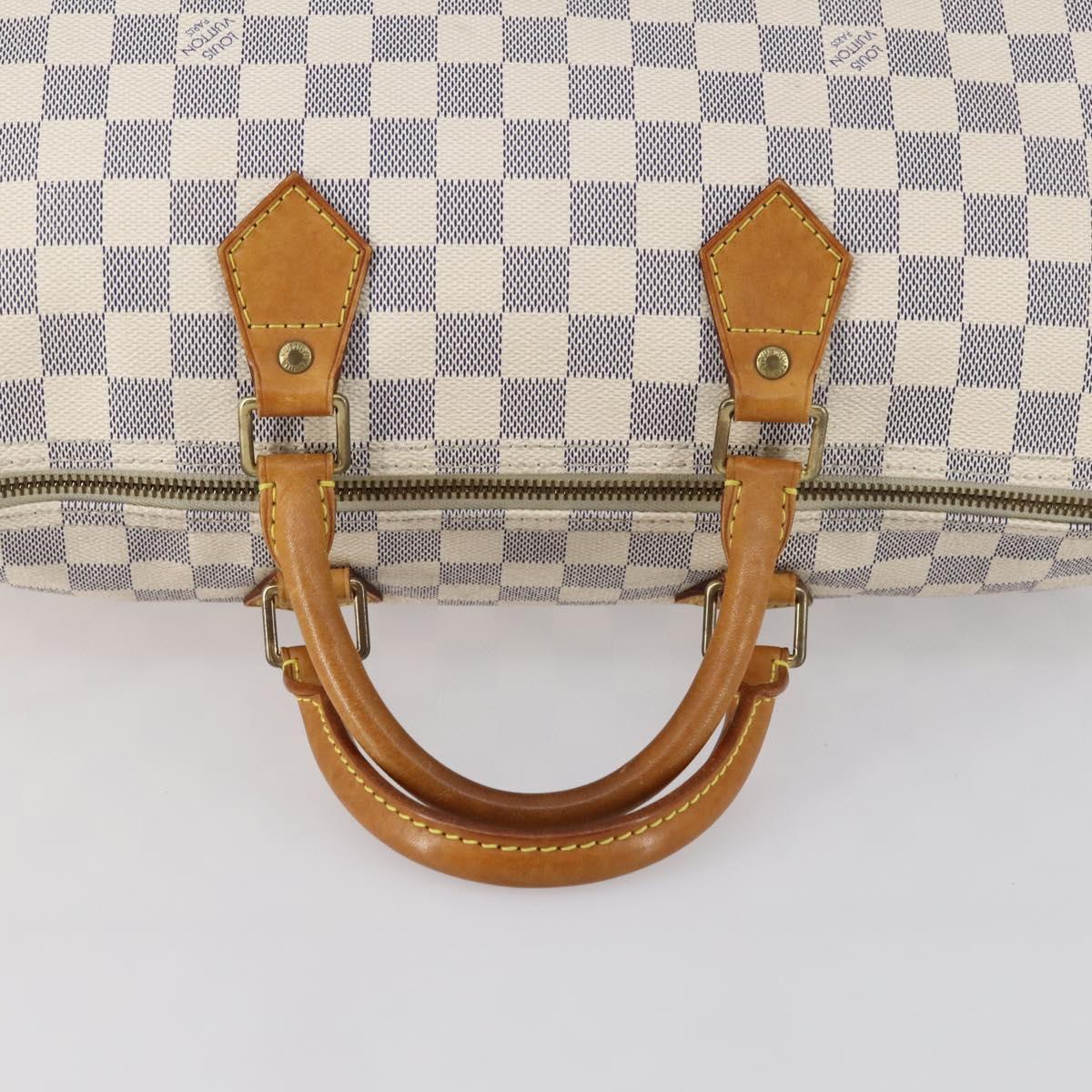 LOUIS VUITTON Damier Azur Speedy 35 Hand Bag N41535 LV Auth yk19840