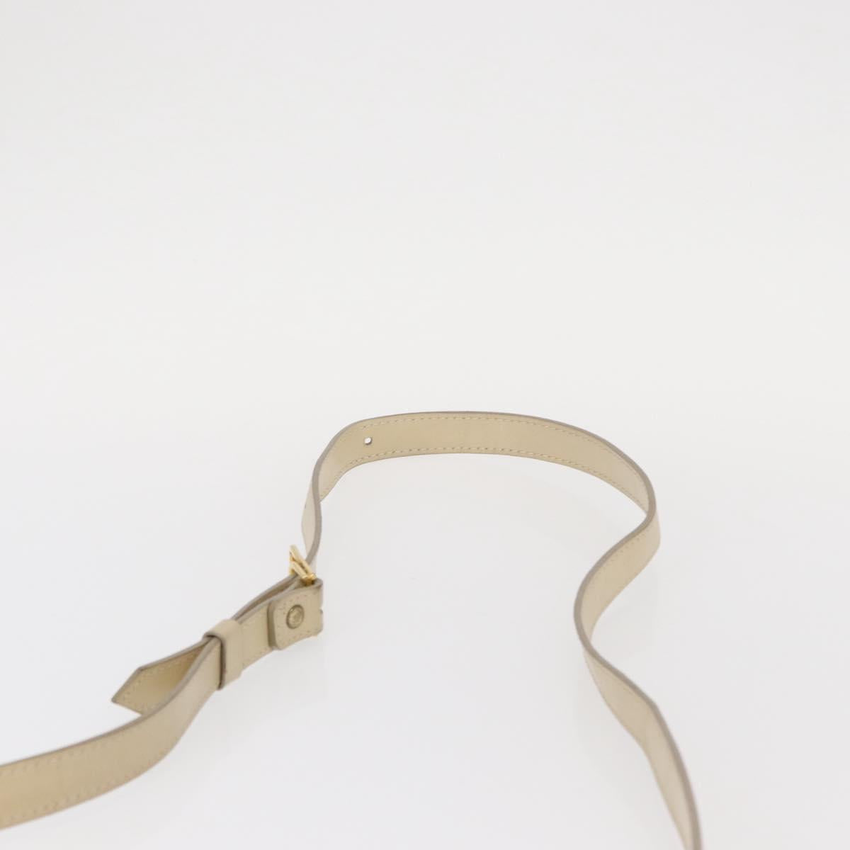 SAINT LAURENT Shoulder Bag Leather Beige Gold Auth yk19842