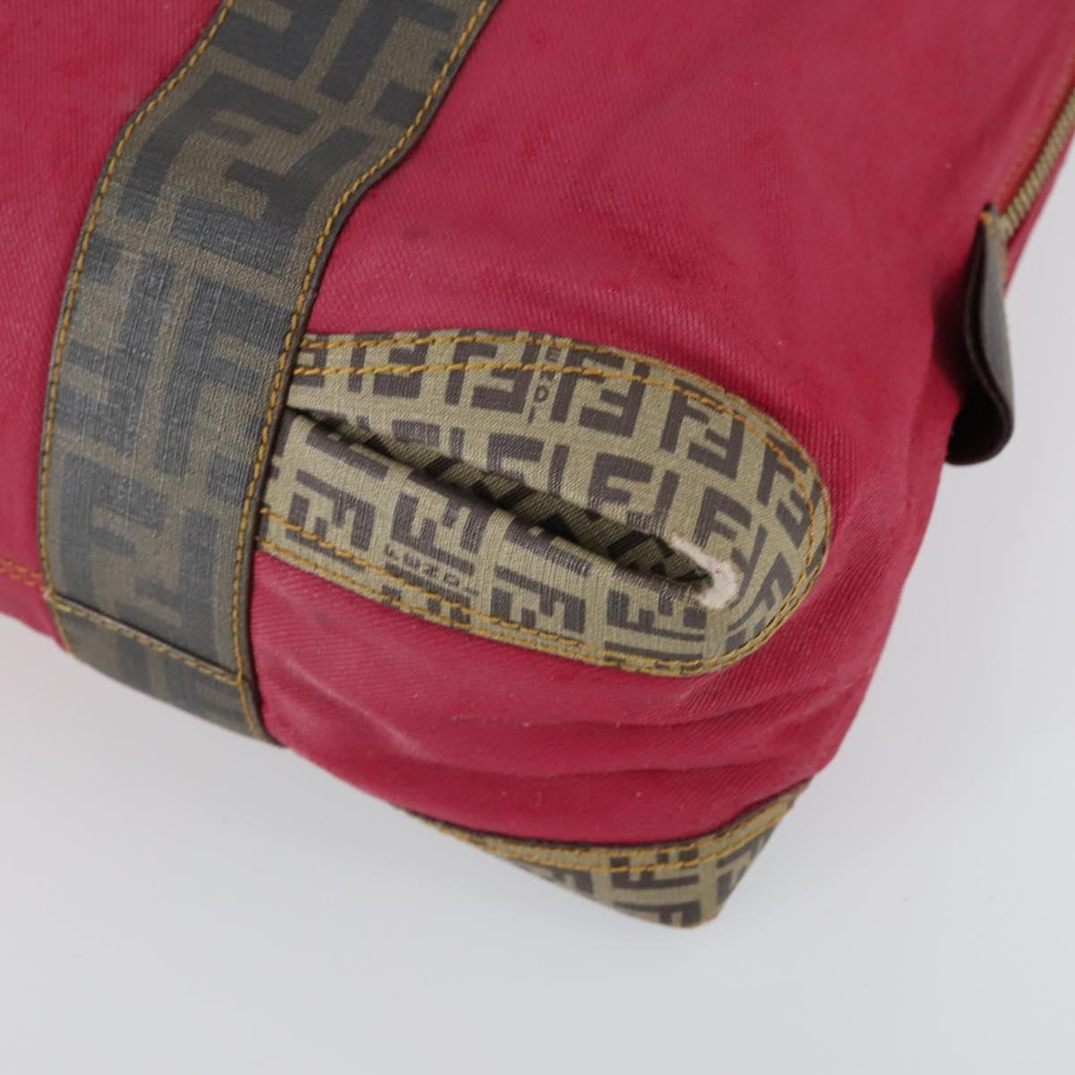 FENDI Hand Bag Coated Canvas Pink Gold Auth yk19843