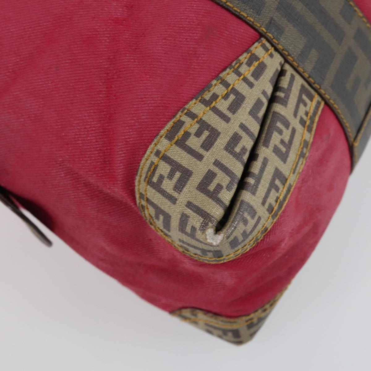 FENDI Hand Bag Coated Canvas Pink Gold Auth yk19843