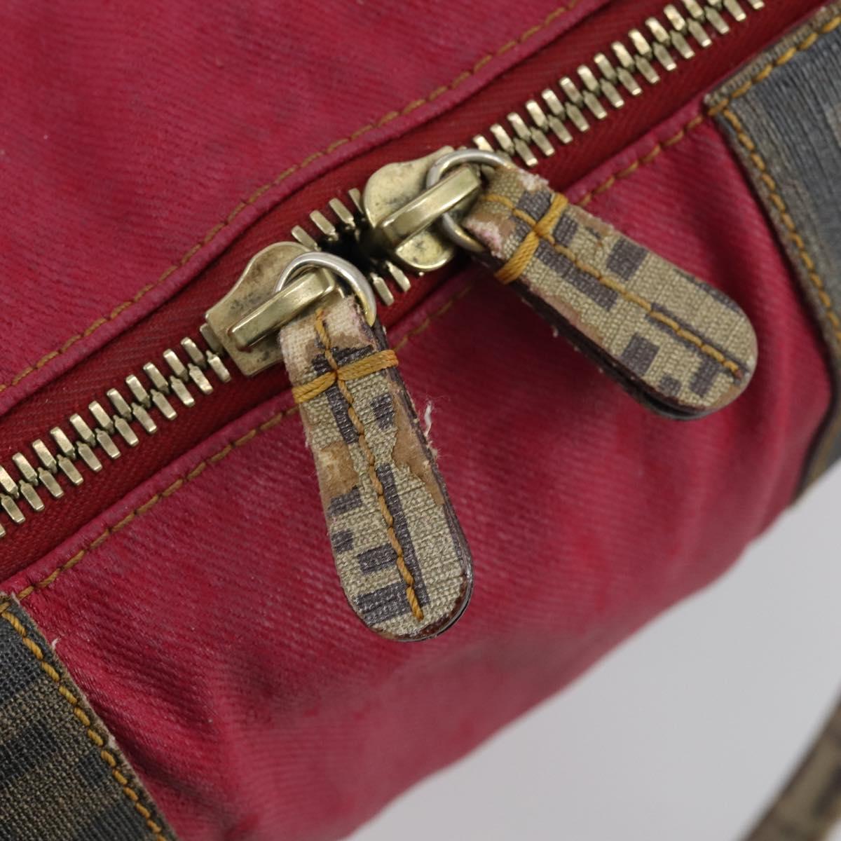 FENDI Hand Bag Coated Canvas Pink Gold Auth yk19843