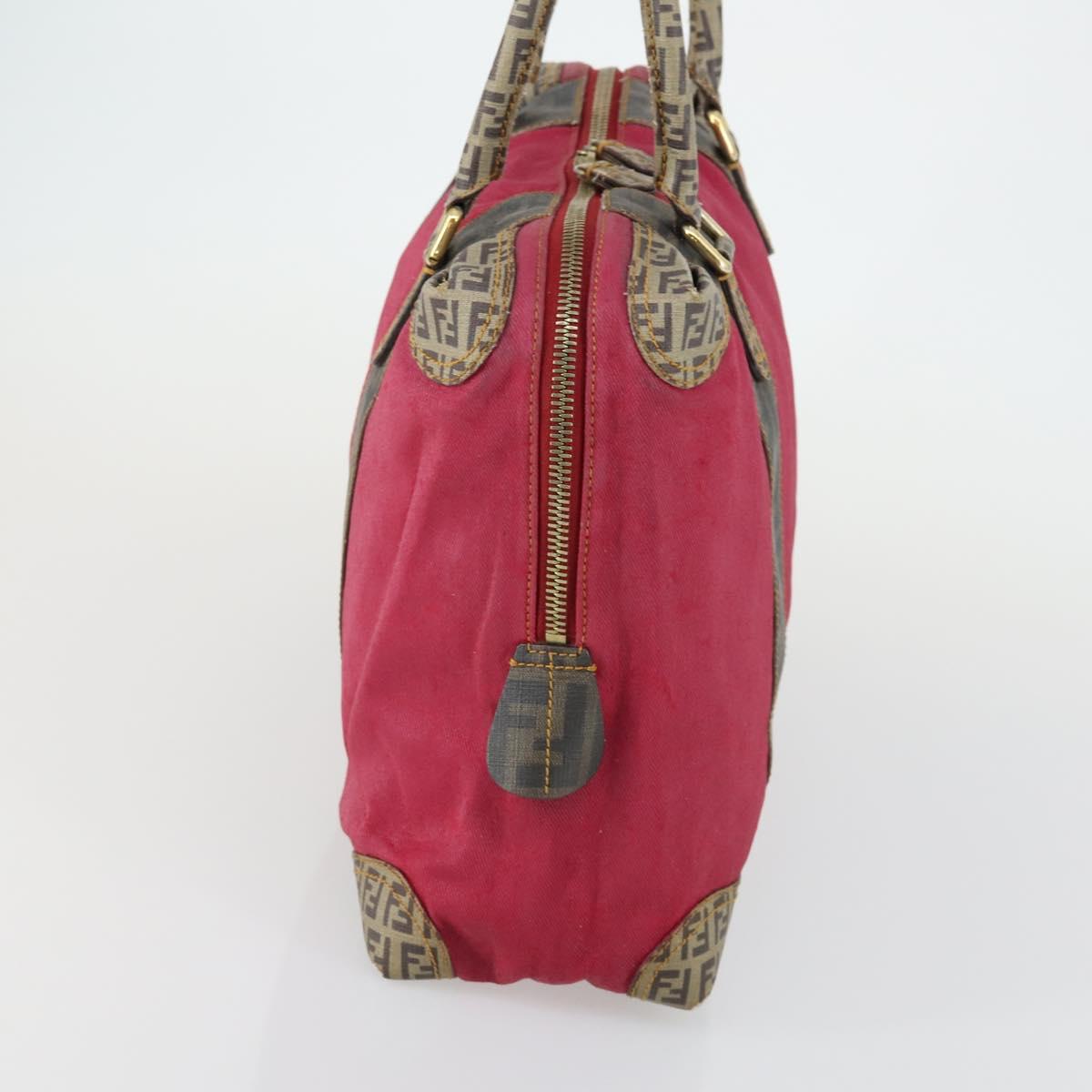 FENDI Hand Bag Coated Canvas Pink Gold Auth yk19843