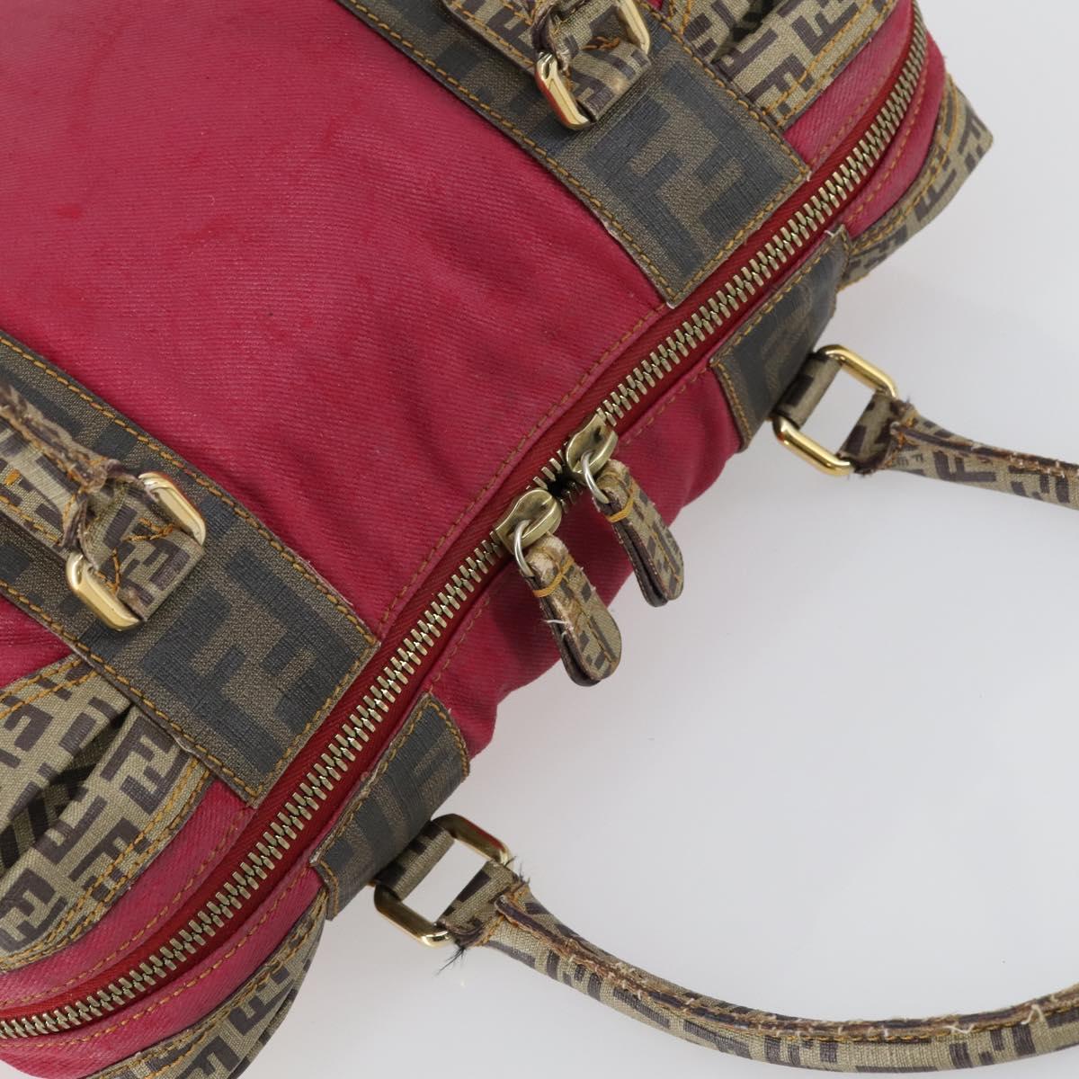 FENDI Hand Bag Coated Canvas Pink Gold Auth yk19843