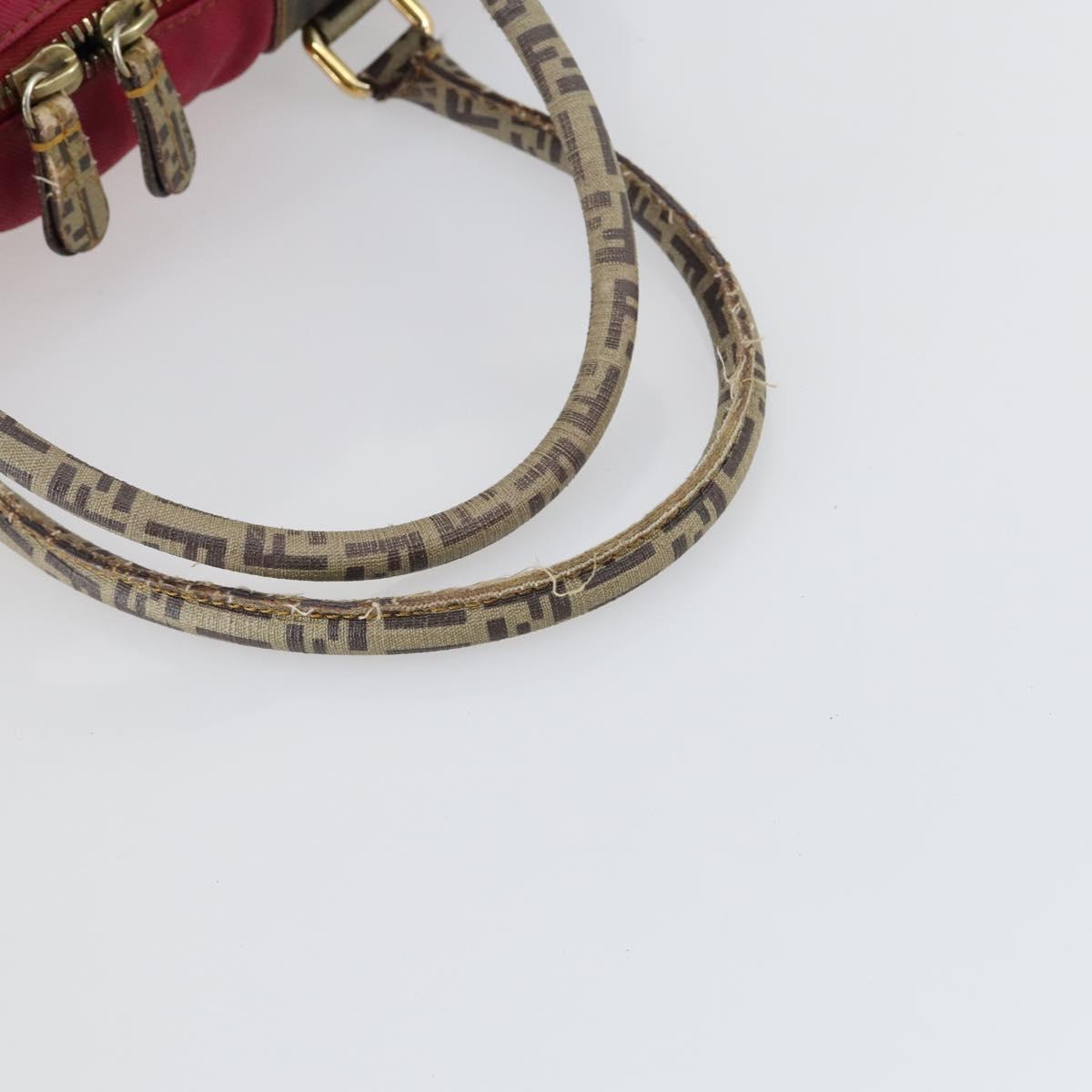 FENDI Hand Bag Coated Canvas Pink Gold Auth yk19843
