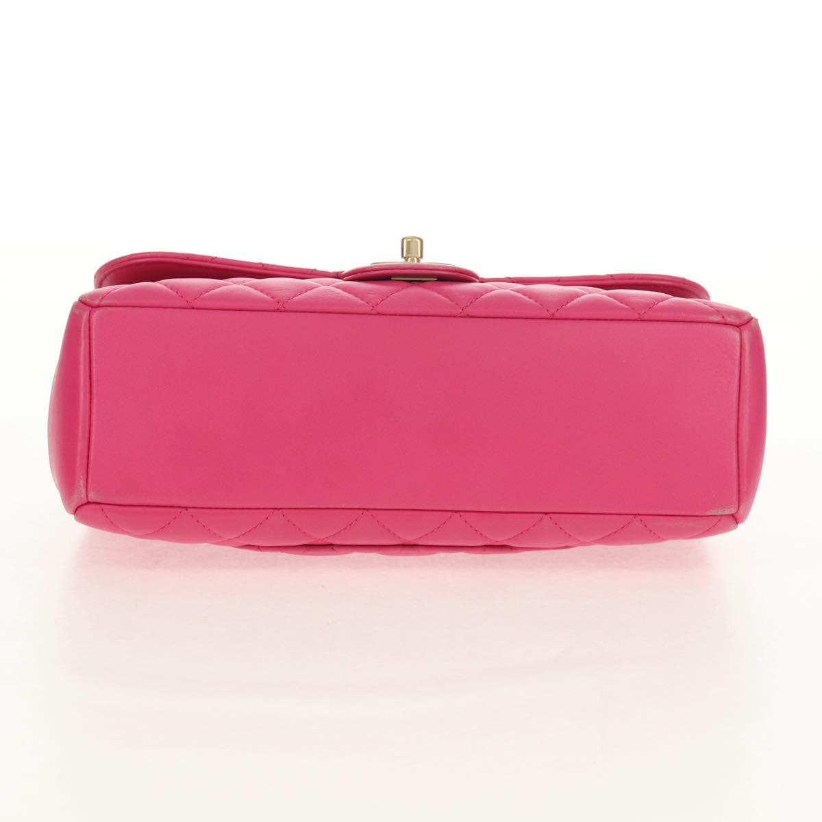 CHANEL Matelasse Chain Shoulder Bag Lamb Skin Pink Gold CC Auth yk19844A