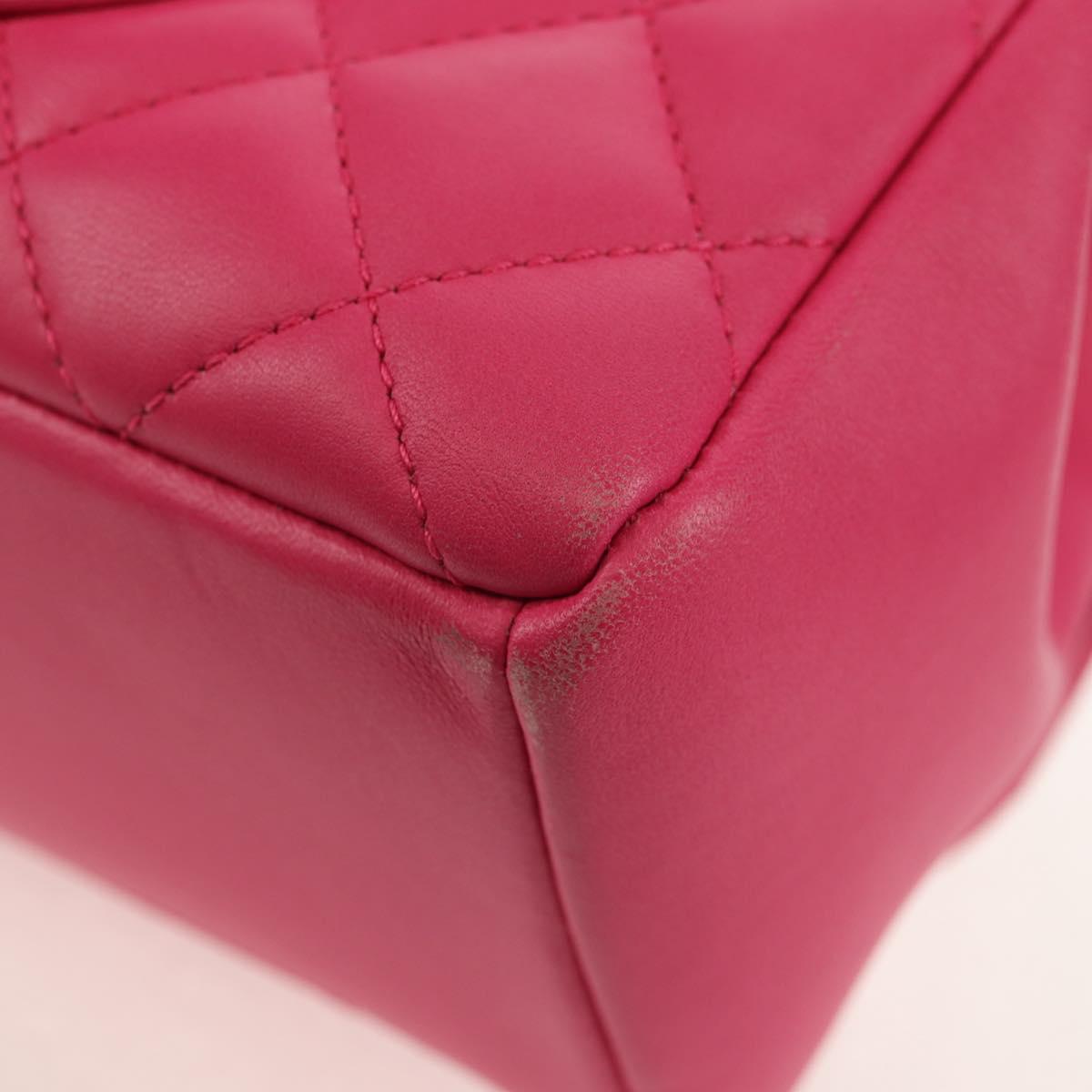 CHANEL Matelasse Chain Shoulder Bag Lamb Skin Pink Gold CC Auth yk19844A