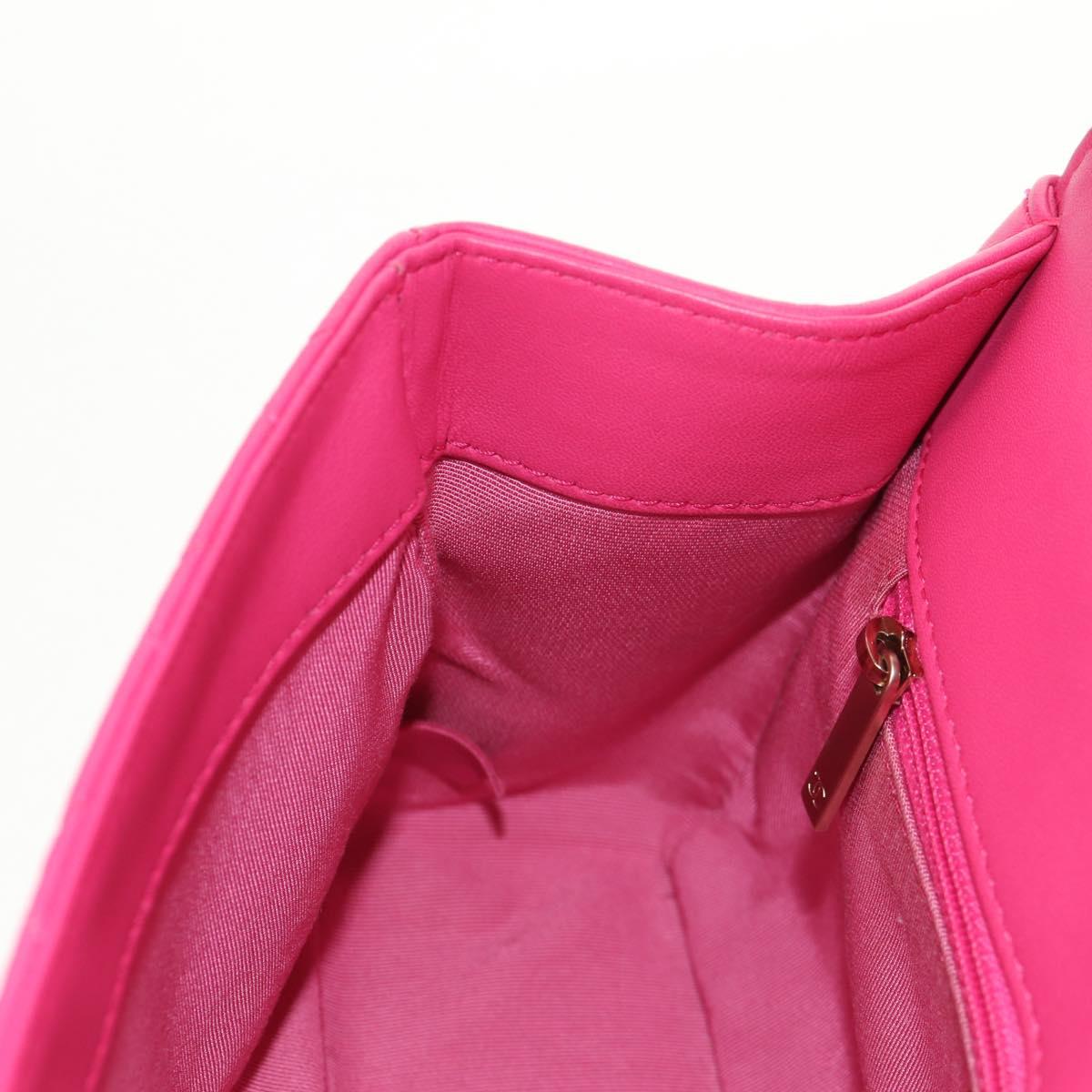 CHANEL Matelasse Chain Shoulder Bag Lamb Skin Pink Gold CC Auth yk19844A