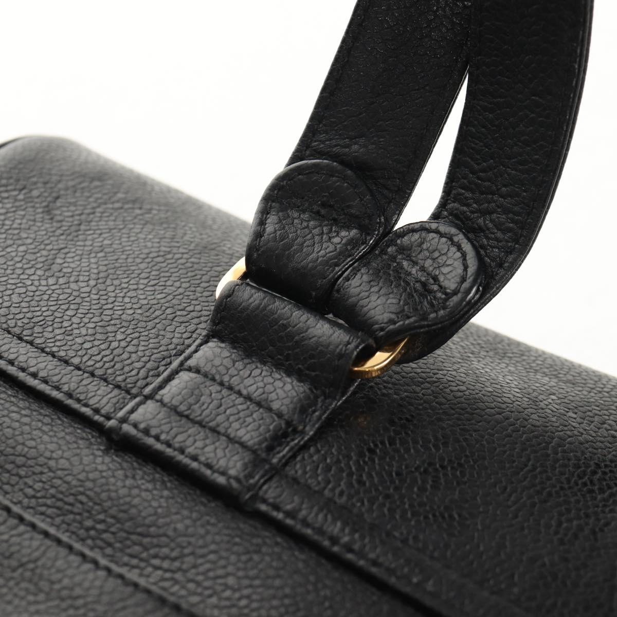 CHANEL Triple Coco Backpack Caviar Skin Black Gold CC Auth yk19848V