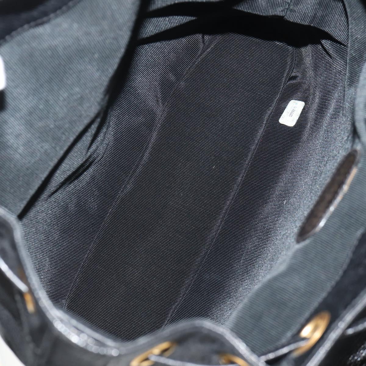 CHANEL Triple Coco Backpack Caviar Skin Black Gold CC Auth yk19848V