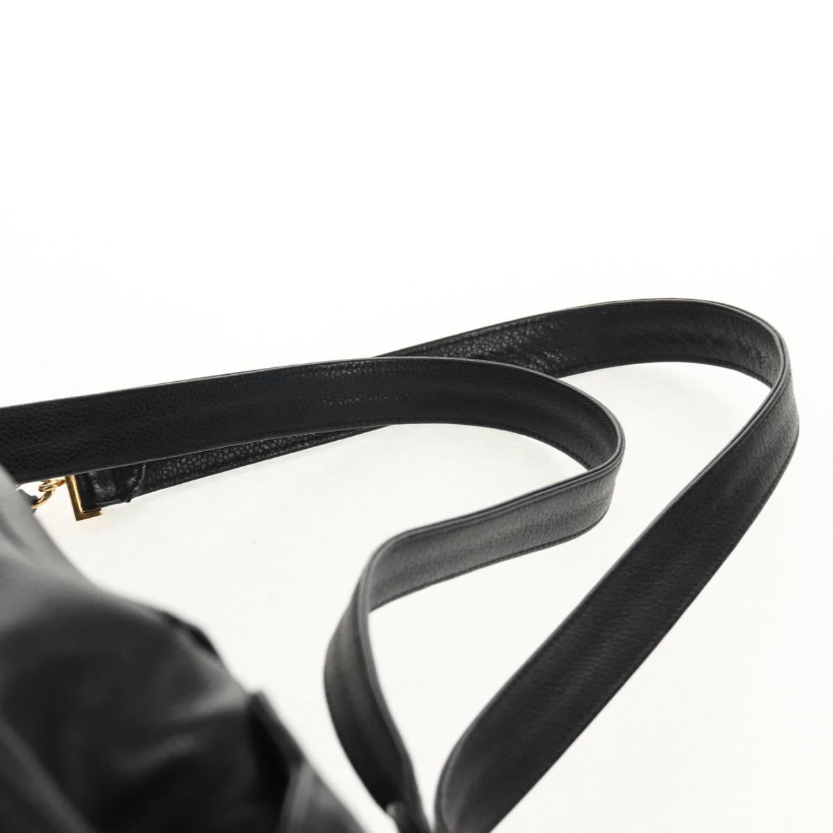 CHANEL Triple Coco Backpack Caviar Skin Black Gold CC Auth yk19848V