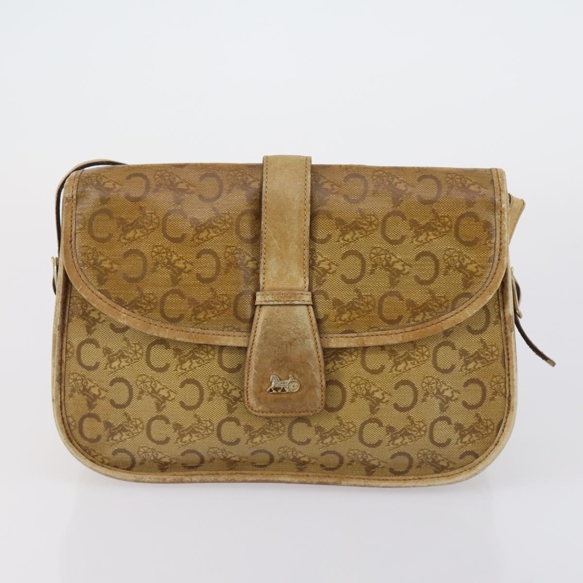 CELINE Salvatore Ferragamo Chloe Bag Leather 3 Set Beige Brown Auth yk19853