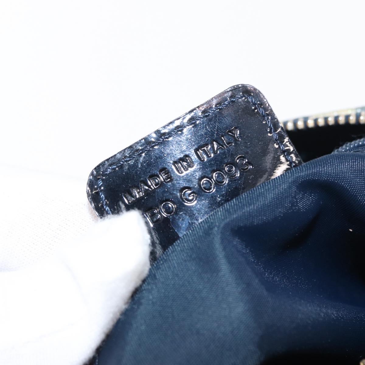 Christian Dior Trotter Canvas Boston Bag Navy Gold Auth yk19859