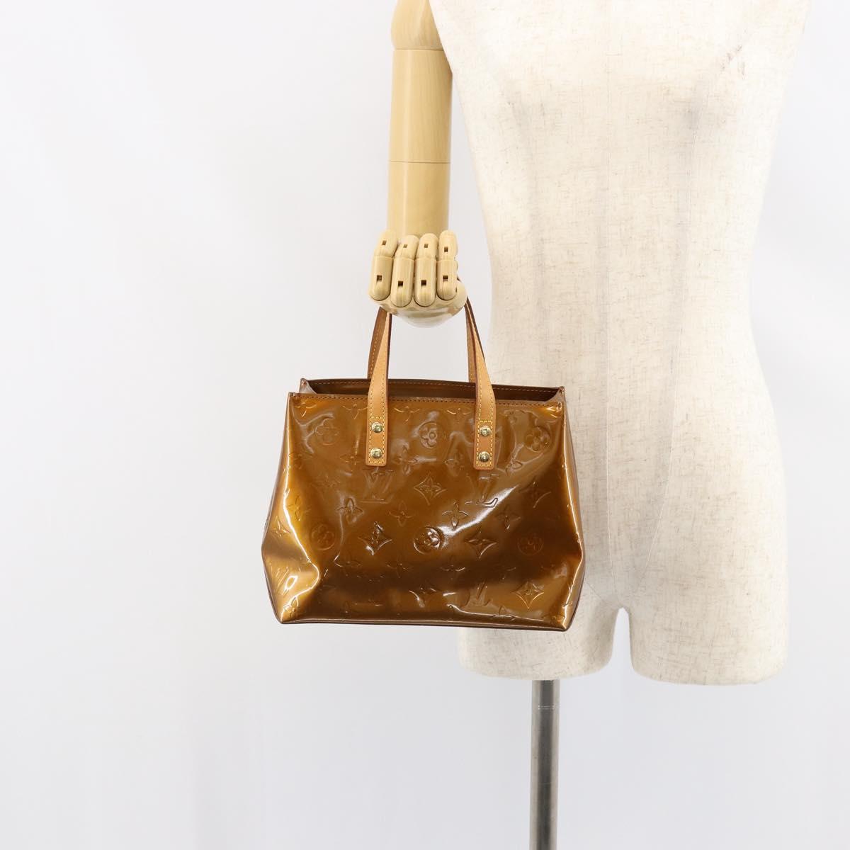 LOUIS VUITTON Monogram Vernis Reade PM Hand Bag Bronze M91146 LV Auth yk19861