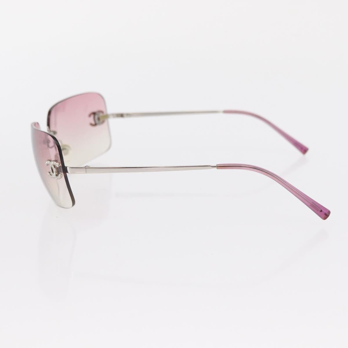 CHANEL Sunglasses metal Pink CC Auth yk19862