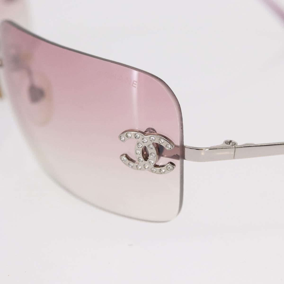 CHANEL Sunglasses metal Pink CC Auth yk19862