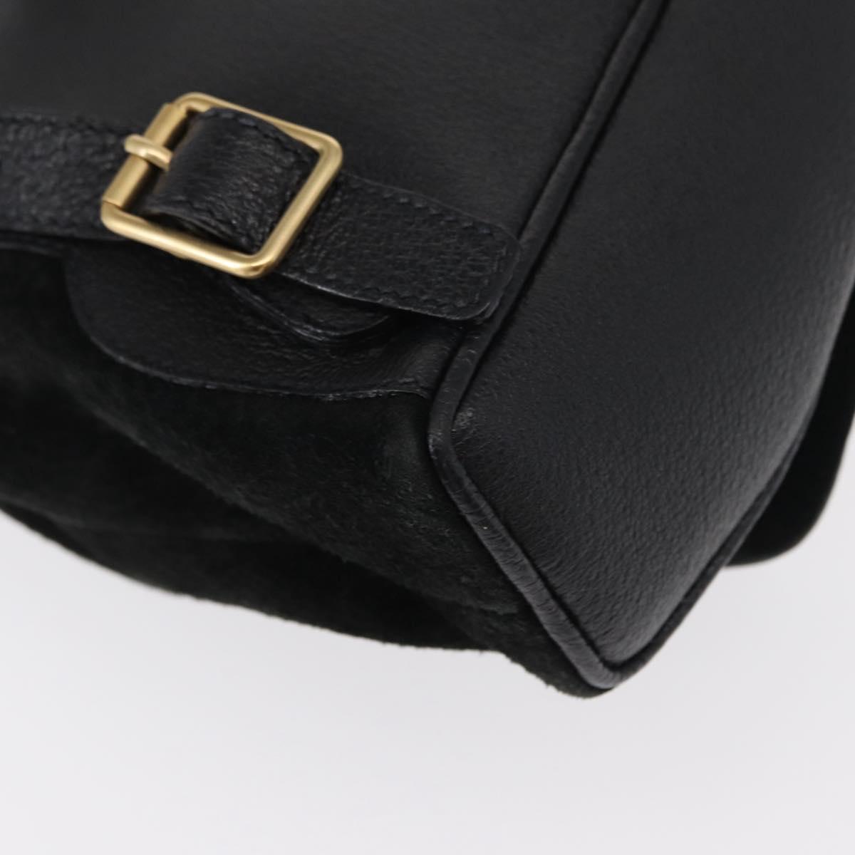 GUCCI Bamboo Backpack Suede Black Gold 003 1705 0030 Auth yk19868