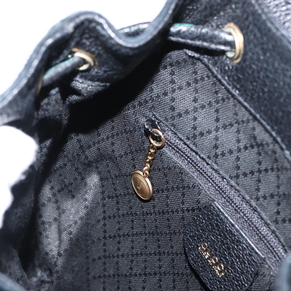 GUCCI Bamboo Backpack Suede Black Gold 003 1705 0030 Auth yk19868