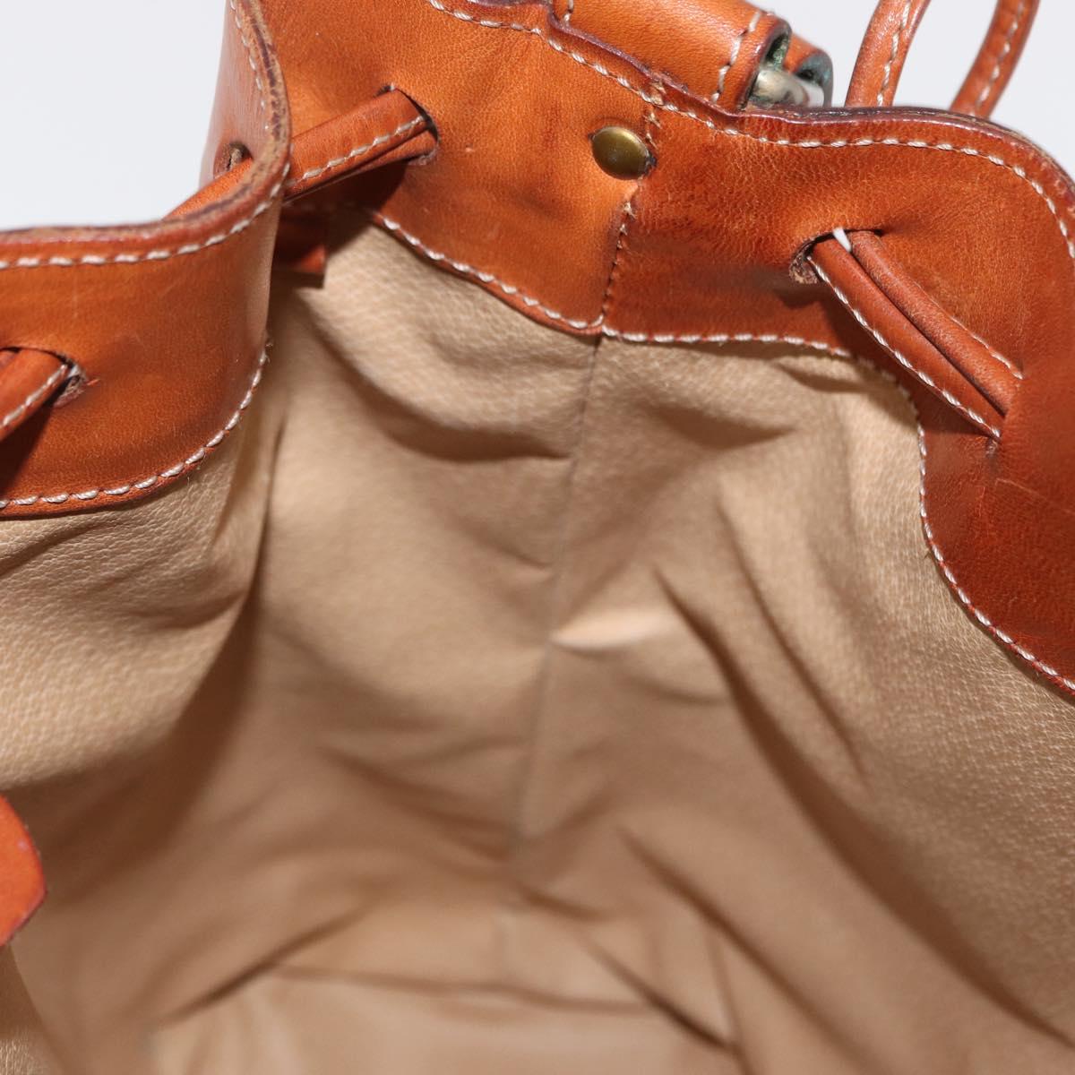 CELINE Macadam Canvas Shoulder Bag PVC Leather Brown Gold Auth yk19869