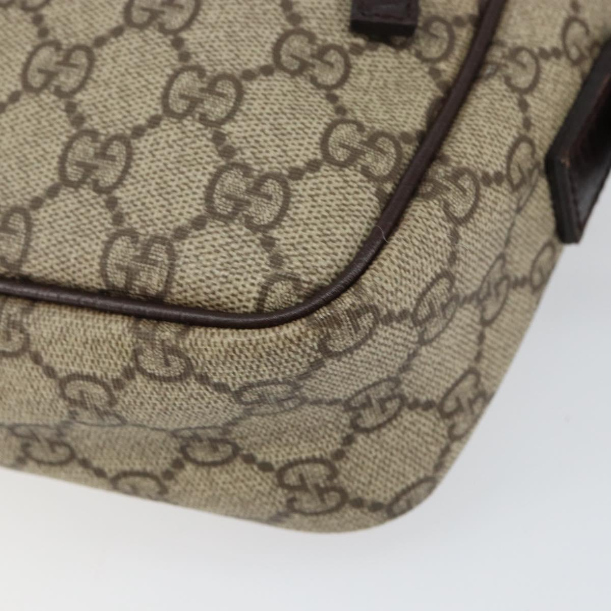 GUCCI GG Supreme Shoulder Bag PVC Beige Silver 114291 Auth yk19871