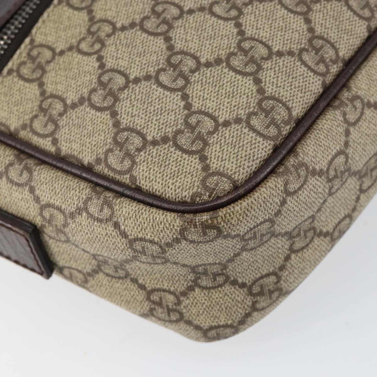 GUCCI GG Supreme Shoulder Bag PVC Beige Silver 114291 Auth yk19871