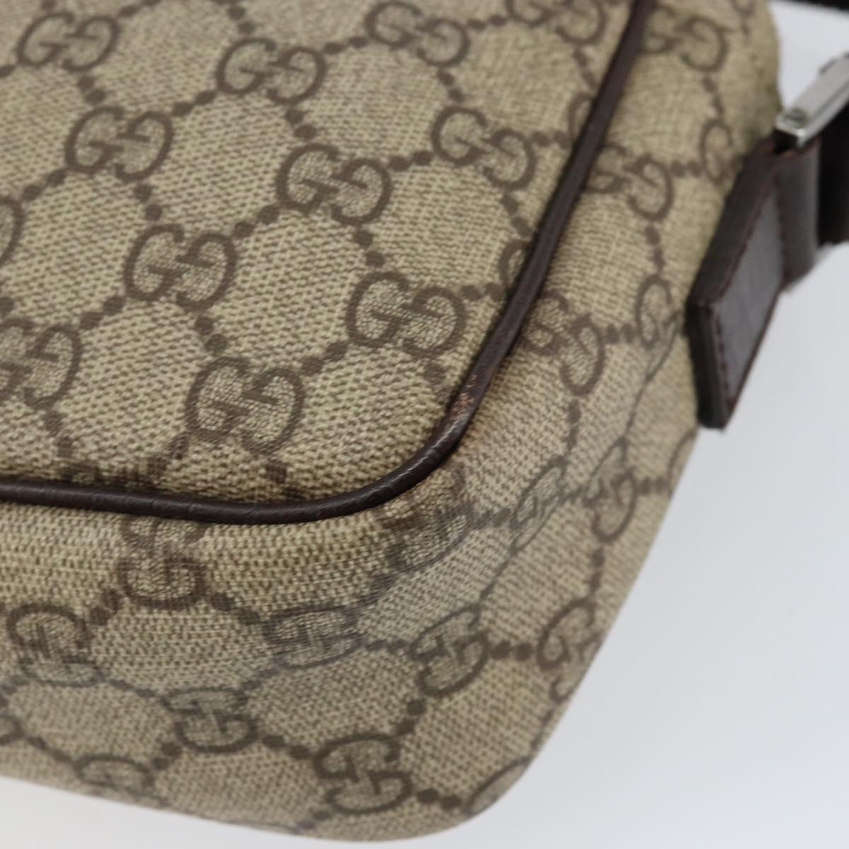 GUCCI GG Supreme Shoulder Bag PVC Beige Silver 114291 Auth yk19871