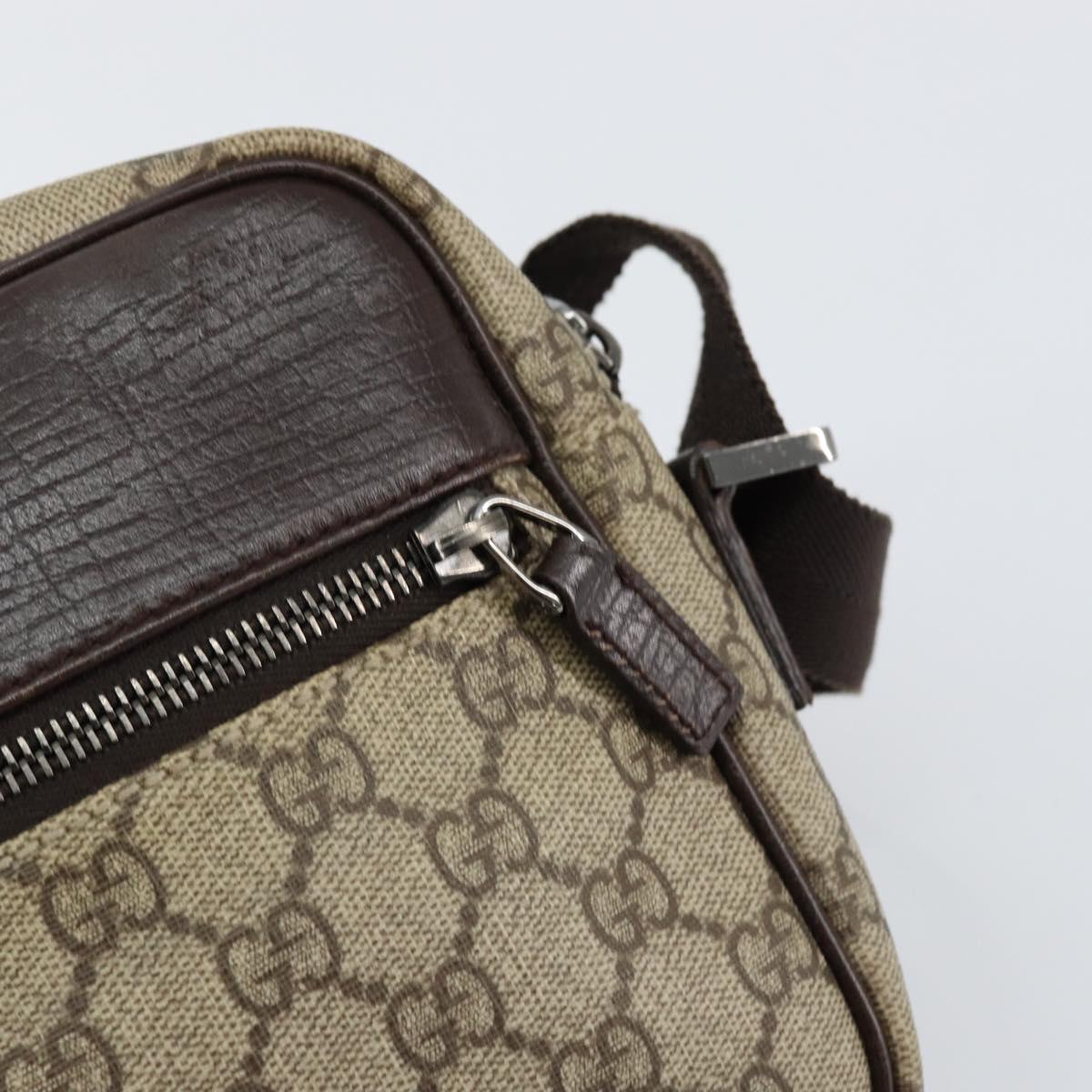 GUCCI GG Supreme Shoulder Bag PVC Beige Silver 114291 Auth yk19871