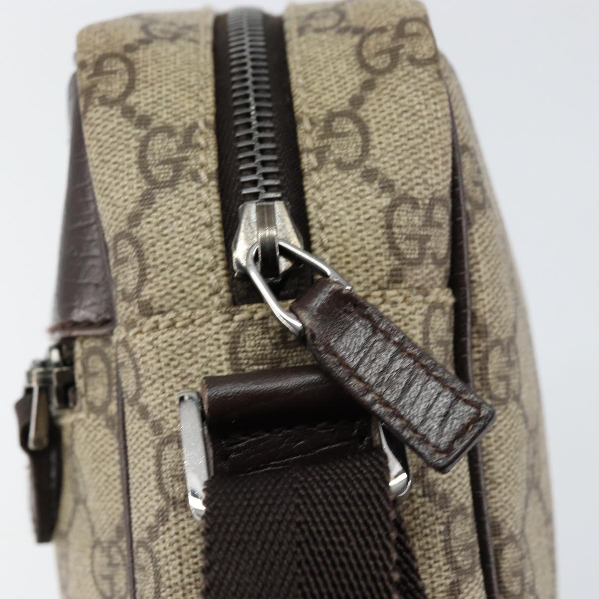 GUCCI GG Supreme Shoulder Bag PVC Beige Silver 114291 Auth yk19871