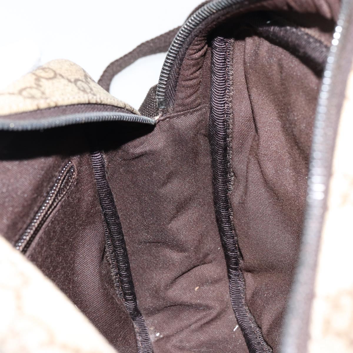 GUCCI GG Supreme Shoulder Bag PVC Beige Silver 114291 Auth yk19871