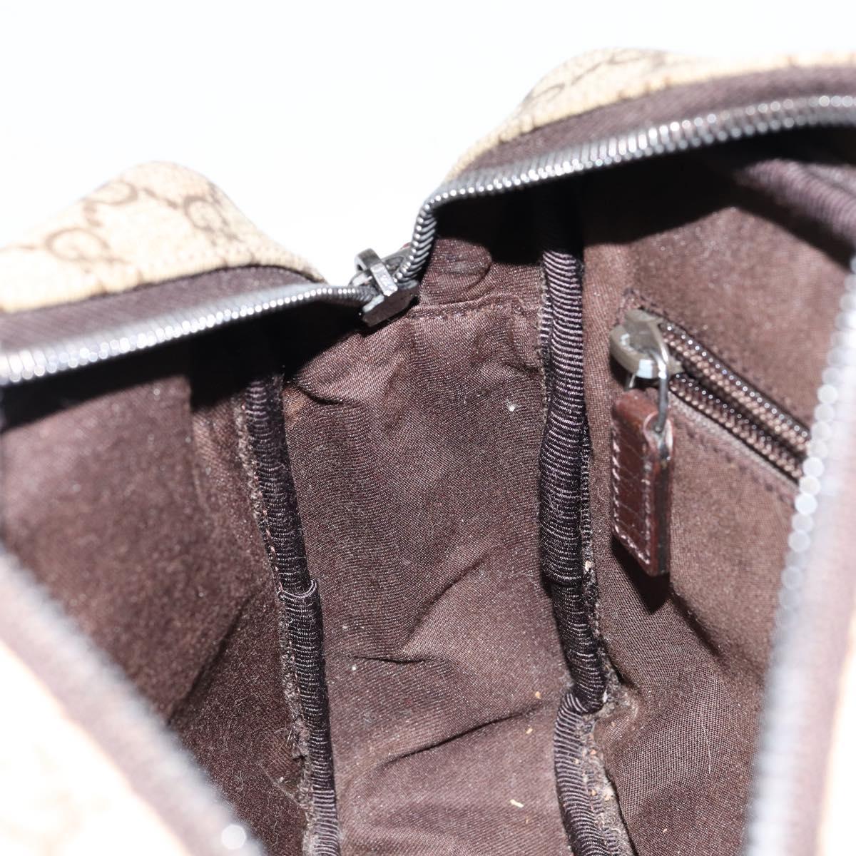 GUCCI GG Supreme Shoulder Bag PVC Beige Silver 114291 Auth yk19871