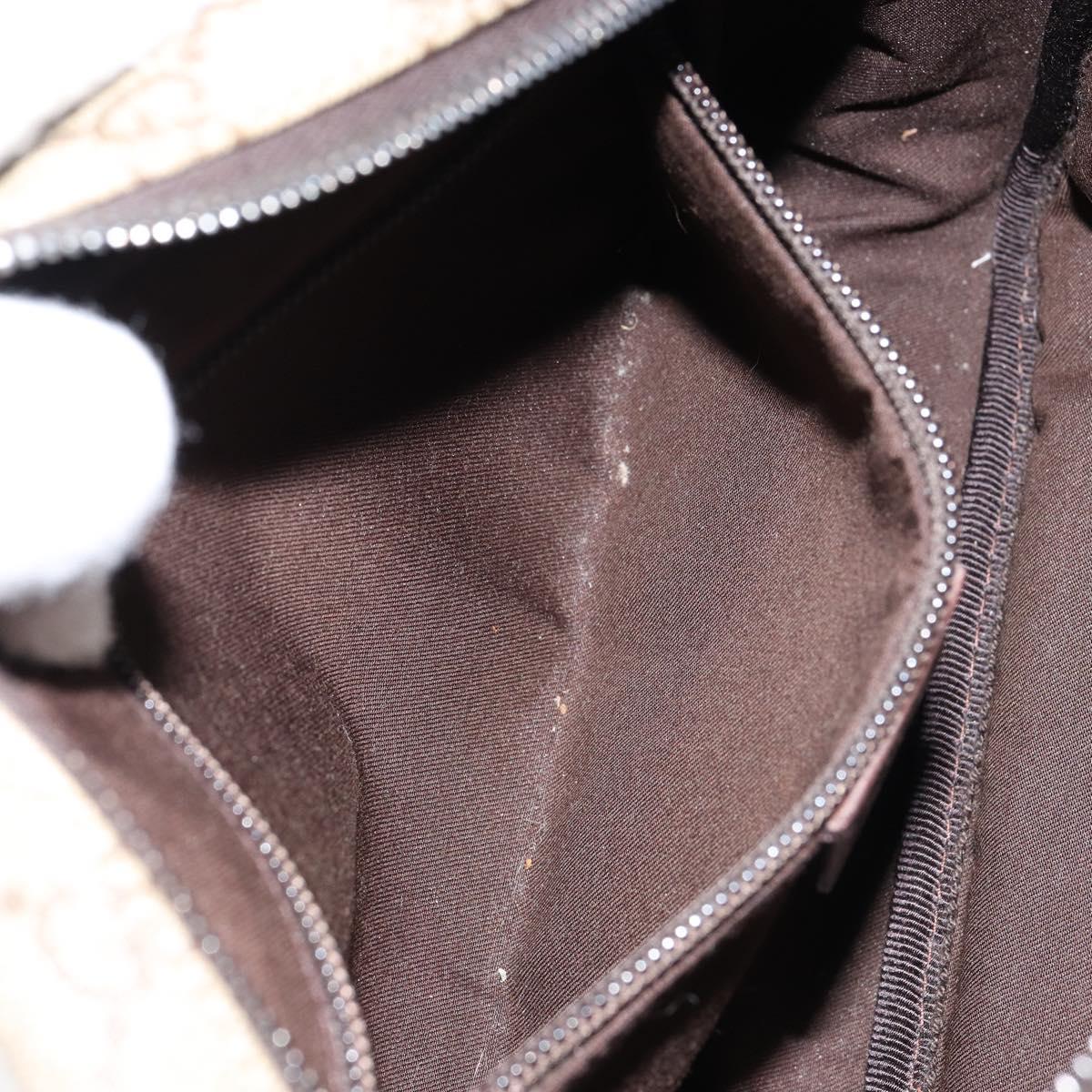 GUCCI GG Supreme Shoulder Bag PVC Beige Silver 114291 Auth yk19871