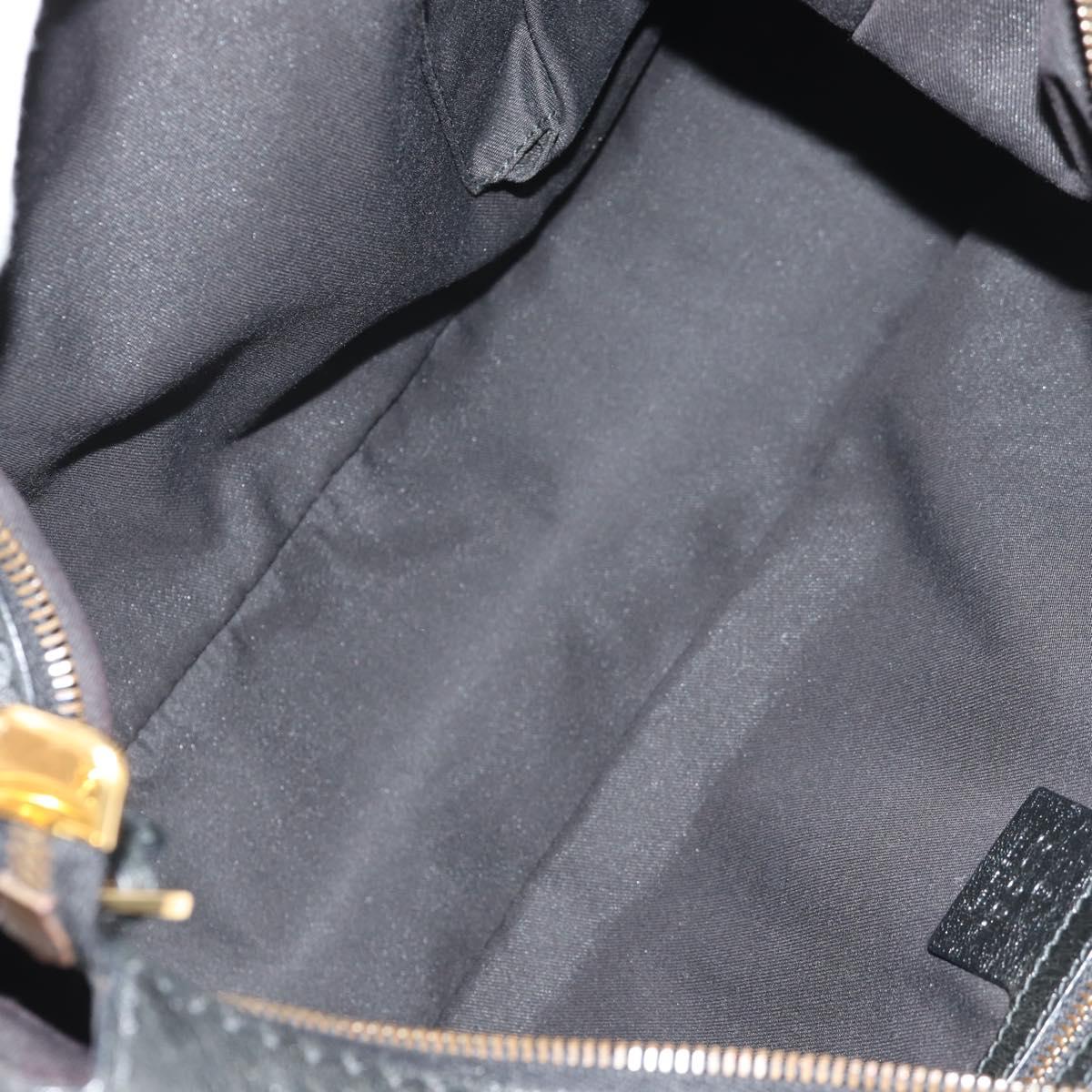 GUCCI Horsebit GG Canvas Shoulder Bag Black Gold 211966 Auth yk19873V
