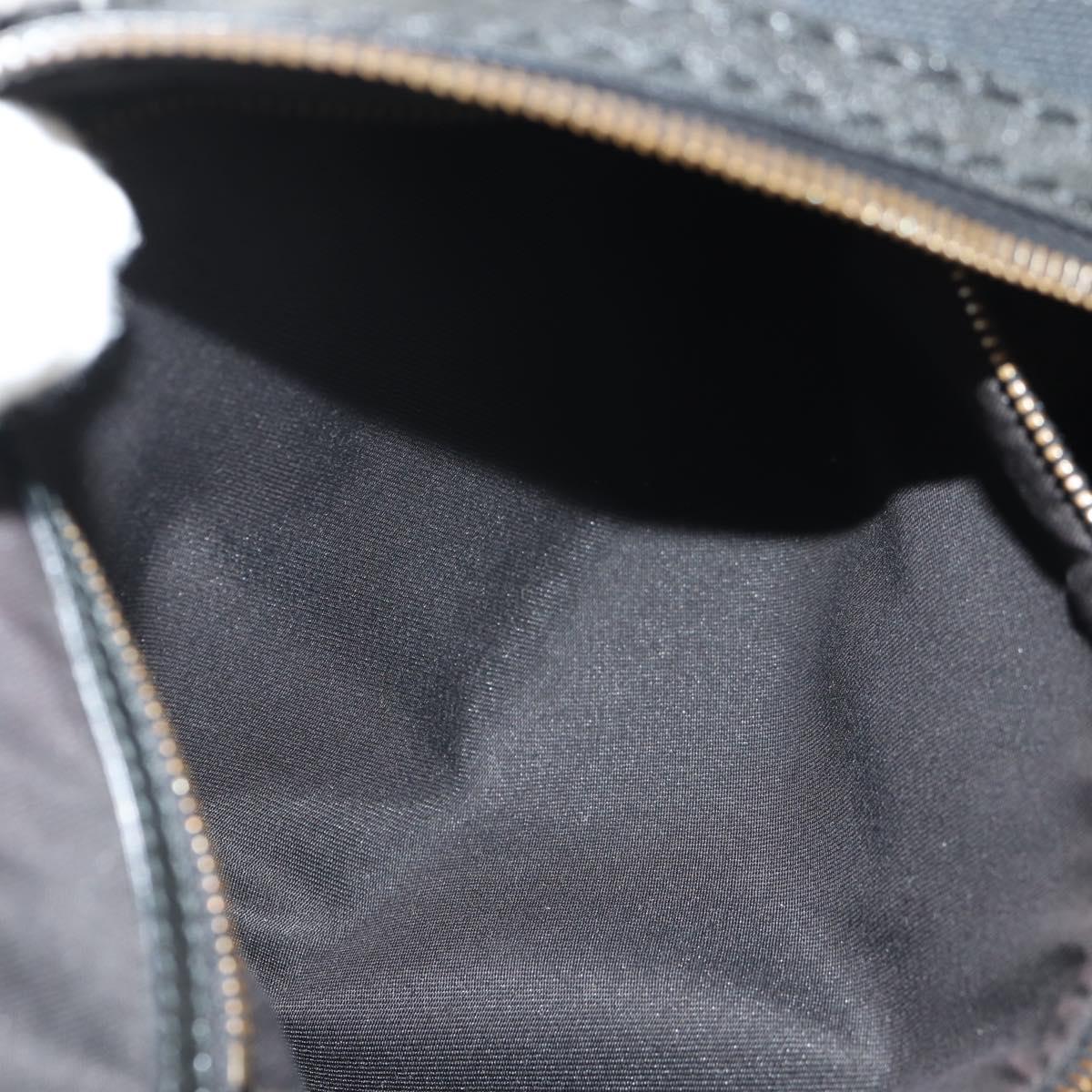 GUCCI Horsebit GG Canvas Shoulder Bag Black Gold 211966 Auth yk19873V