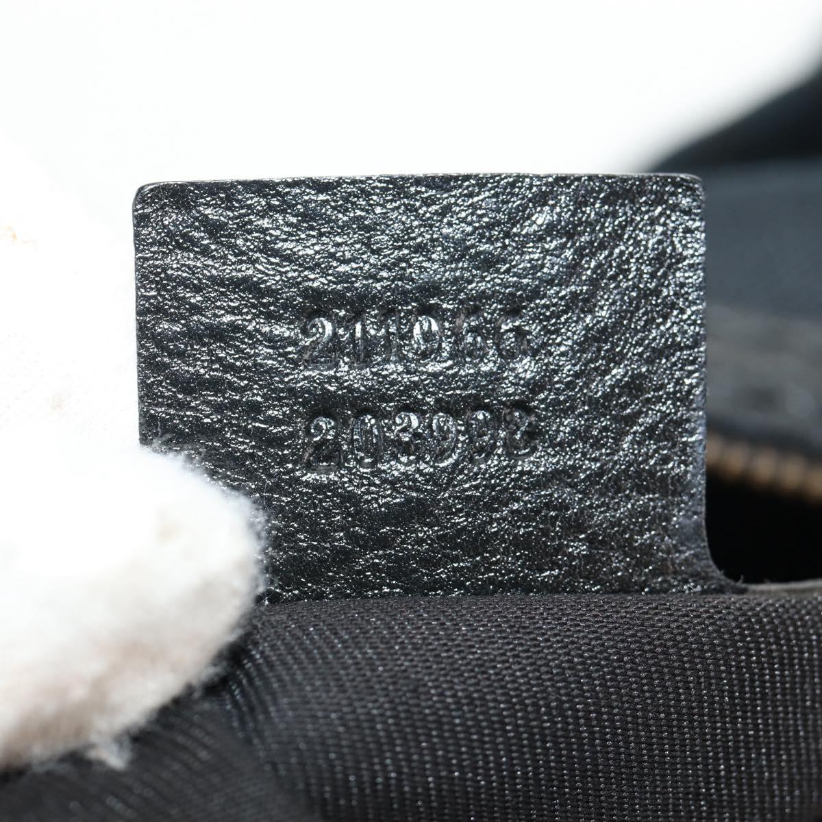 GUCCI Horsebit GG Canvas Shoulder Bag Black Gold 211966 Auth yk19873V