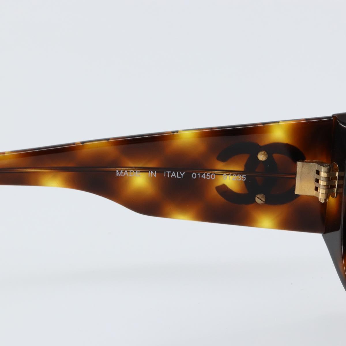 CHANEL COCO Mark Sunglasses plastic Brown CC Auth yk19877V