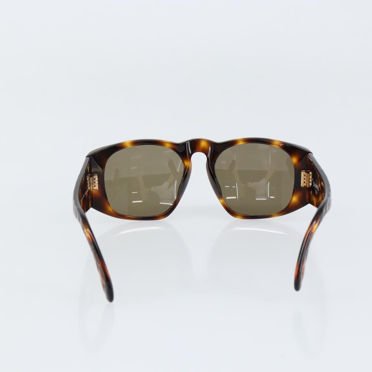 CHANEL COCO Mark Sunglasses plastic Brown CC Auth yk19877V