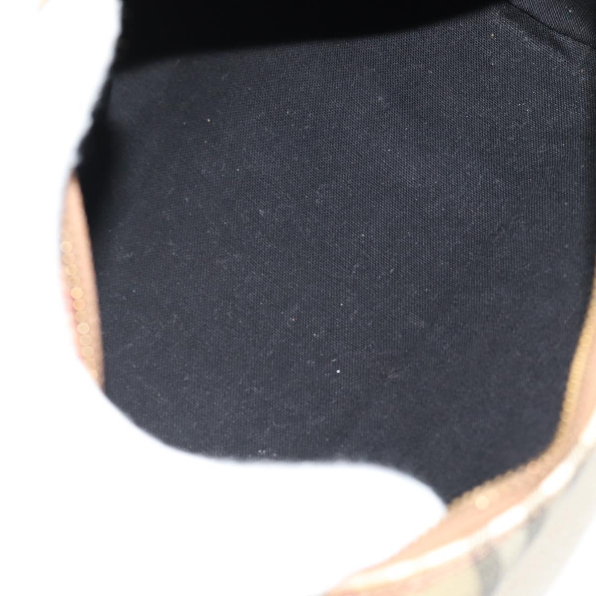 BURBERRY Nova Check Hand Bag PVC Beige Gold Auth yk19885V