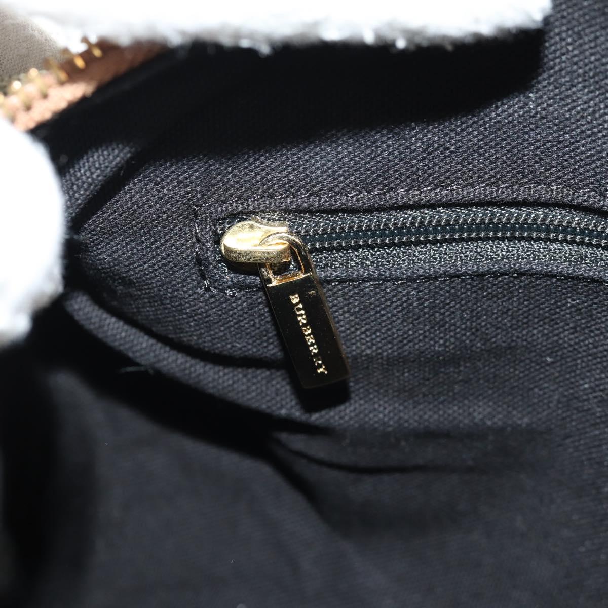 BURBERRY Nova Check Hand Bag PVC Beige Gold Auth yk19885V