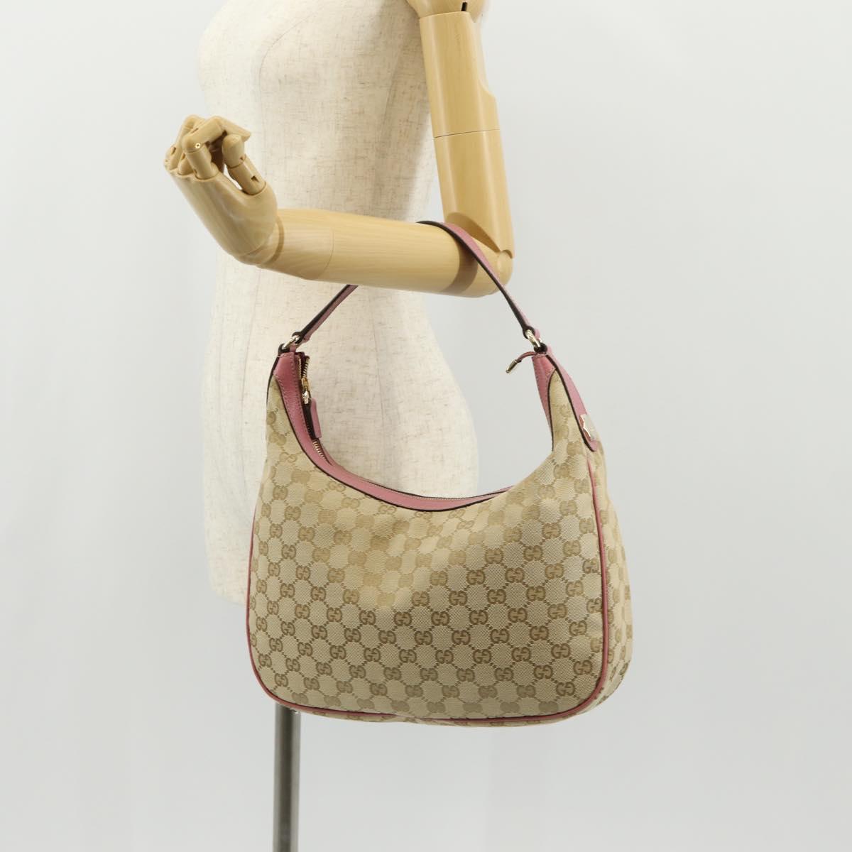 GUCCI GG Canvas Shoulder Bag Beige Gold 153010 Auth yk19887V