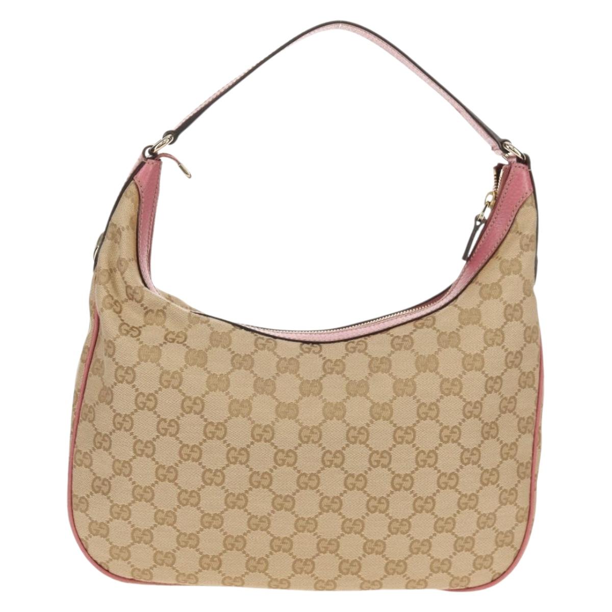 GUCCI GG Canvas Shoulder Bag Beige Gold 153010 Auth yk19887V