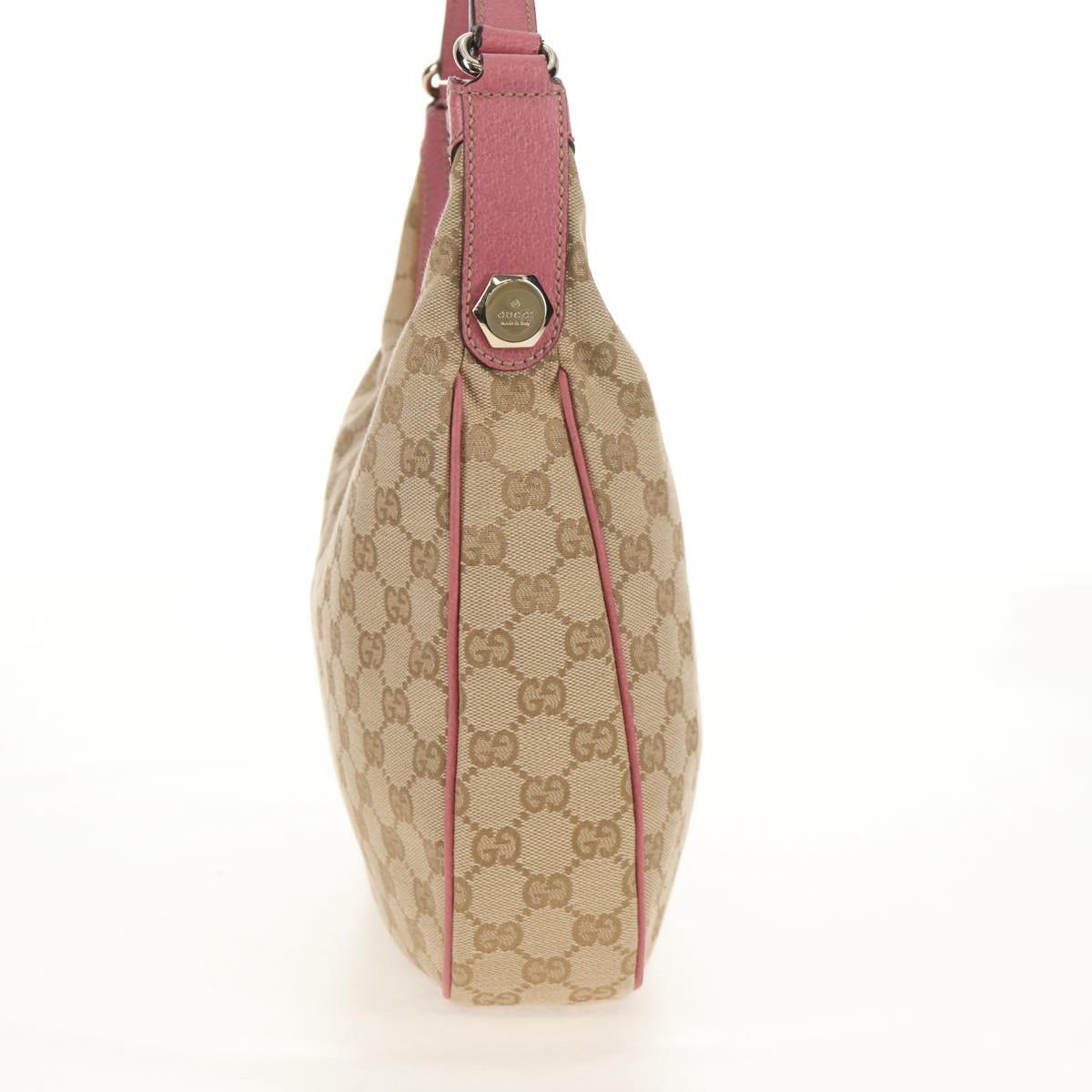GUCCI GG Canvas Shoulder Bag Beige Gold 153010 Auth yk19887V